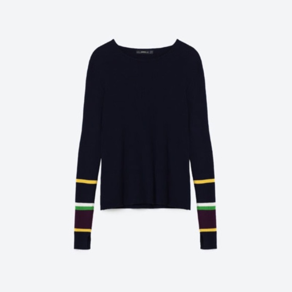 👀‼️Zara: Striped Hem Sweater
